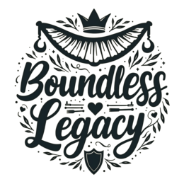 boundless legacy floral SVG PNG design with bold lettering, black and white floral elements, an uplifting message