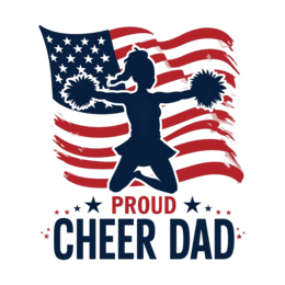 cheer dad patriotic shirt SVG PNG design with bold lettering