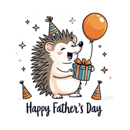fathersday hedgehog party SVG PNG design with bold lettering