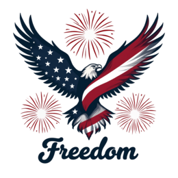 freedom eagle fireworks SVG PNG design with bold lettering