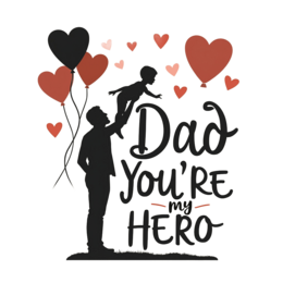 father's day dad balloons hearts SVG PNG design with bold lettering