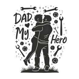 father son hero SVG PNG design with bold lettering