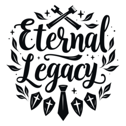 legacy typography SVG PNG design with bold lettering, black and white floral elements