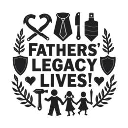 day fathers legacy lives SVG PNG design with bold lettering, black and white floral elements, an uplifting message
