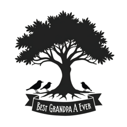 tree birds grandpa SVG PNG design with bold lettering