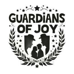guardians joy wreath SVG PNG design with bold lettering, black and white floral elements, an uplifting message