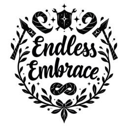 endless embrace SVG PNG design with bold lettering, black and white floral elements