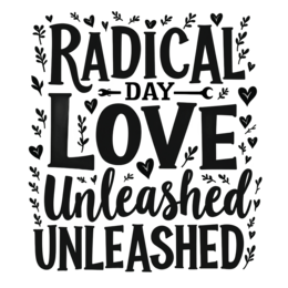 radical day love unleashed SVG PNG design with bold lettering, an uplifting message