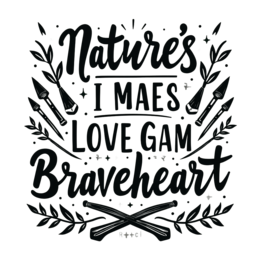 nature calligraphy SVG PNG design with hand-drawn style, bold lettering, black floral elements