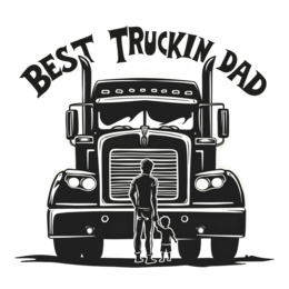 father child truck SVG PNG design with bold lettering