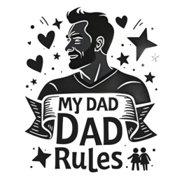 day dad rules SVG PNG design with bold lettering, an uplifting message