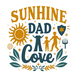 sunshine dad cove shirt SVG PNG design with orange and blue floral elements