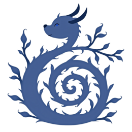 dragon swirl nature SVG PNG design with white and red floral elements