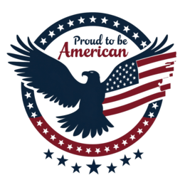 proud eagle flag SVG PNG design with bold lettering