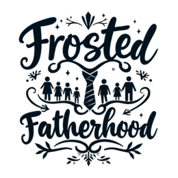 fatherhood frosted floral SVG PNG design with black and white floral elements