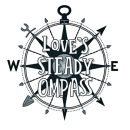love compass SVG PNG design with bold lettering