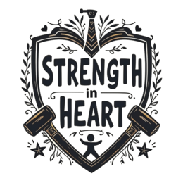 strength in heart SVG PNG design with bold lettering, an uplifting message