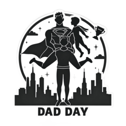 father'sday hero family silhouette shirt SVG PNG design with bold lettering