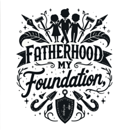 day quotes fatherhood foundation SVG PNG design with bold lettering, black and white floral elements, an uplifting message