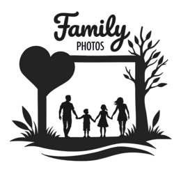 family photos SVG PNG design with bold lettering