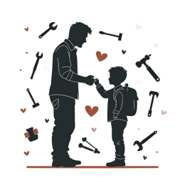 father son bonding SVG PNG design with clean design elements