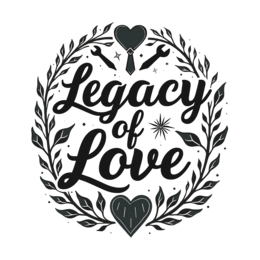 legacy love SVG PNG design with bold lettering, black and white floral elements