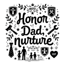 father honor nurture SVG PNG design with black and white floral elements