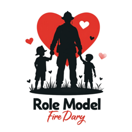 role model firefighter hearts shirt SVG PNG design with bold lettering, an uplifting message