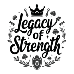 quote strength floral SVG PNG design with bold lettering, black and white floral elements
