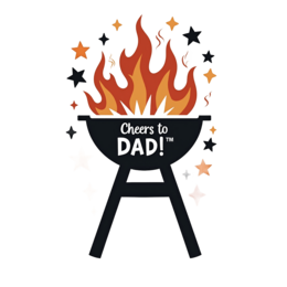 father's day barbecue flames stars SVG PNG design with bold lettering