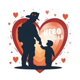 hero dad love SVG PNG design with bold lettering