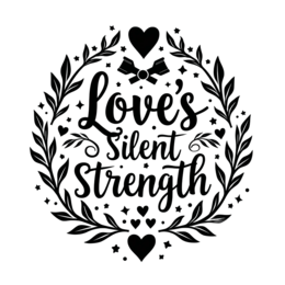 quotes strength wreath SVG PNG design with bold lettering, black and white floral elements, an uplifting message