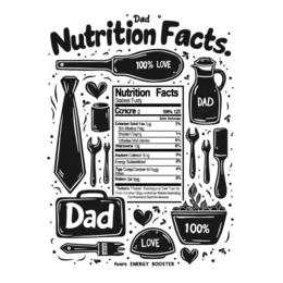 dad nutrition facts SVG PNG design with bold lettering