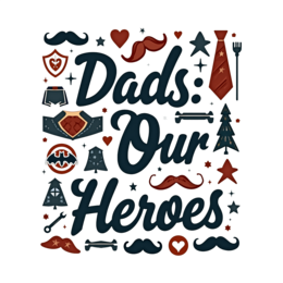 fathers day heroes SVG PNG design with bold lettering