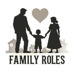 family roles silhouette SVG PNG design with bold lettering