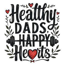 health dads happy hearts shirt SVG PNG design with hand-drawn style, bold lettering, black and red floral elements
