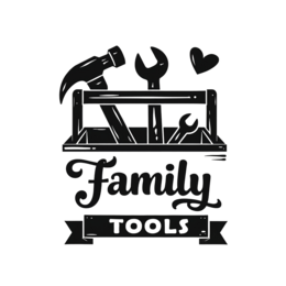 tools family SVG PNG design with bold lettering