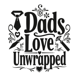 fathersday gifts floral SVG PNG design with bold lettering, black and white floral elements