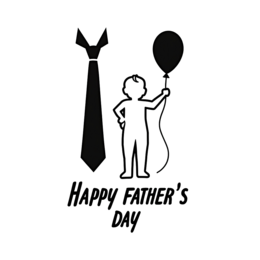 father'sday kids balloon tie SVG PNG design with bold lettering