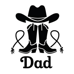 father's day dad cowboy boots shirt SVG PNG design with bold lettering