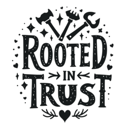 rooted in trust SVG PNG design with bold lettering, an uplifting message