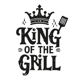 grill king SVG PNG design with hand-drawn style, bold lettering