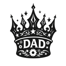 dad crown SVG PNG design with bold lettering