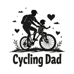 cycling father son SVG PNG design with bold lettering