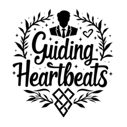 guiding heartbeats floral SVG PNG design with bold lettering, black and white floral elements, an uplifting message