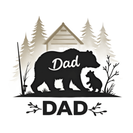 father's day dad bear nature SVG PNG design with bold lettering