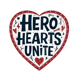 hero hearts unite SVG PNG design with bold lettering, an uplifting message