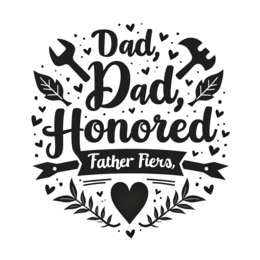 day dad honored SVG PNG design with hand-drawn style, black and white floral elements