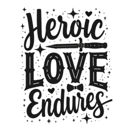 quotes heroic love SVG PNG design with bold lettering