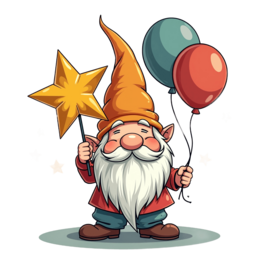 gnome balloons stars SVG PNG design